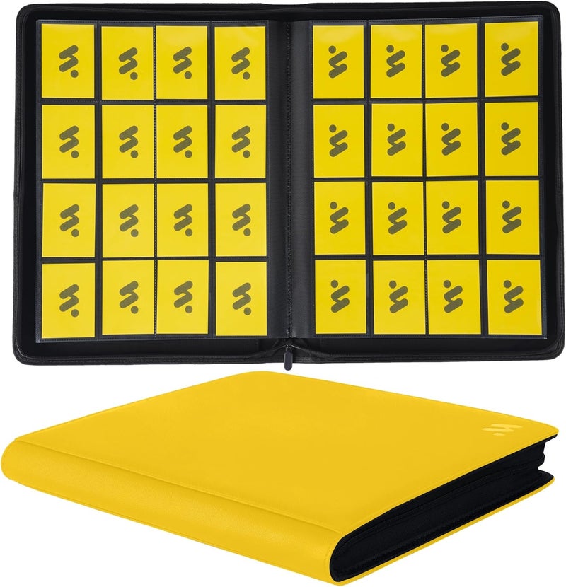 MORABTO Premium 1000+ Pockets Card Binder,16 Pockets Trading Card Binder Ringless Side Loading Trading Card Album Folder for TCG -Yellow - Image 1